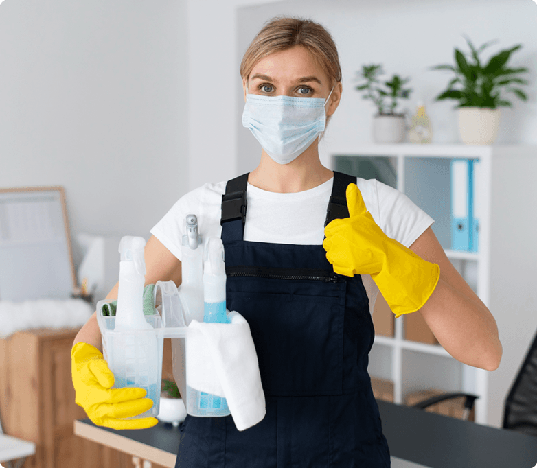 Cleaner with supplies